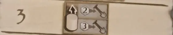 Row 3 of the player aid card: Improve the spade exchange